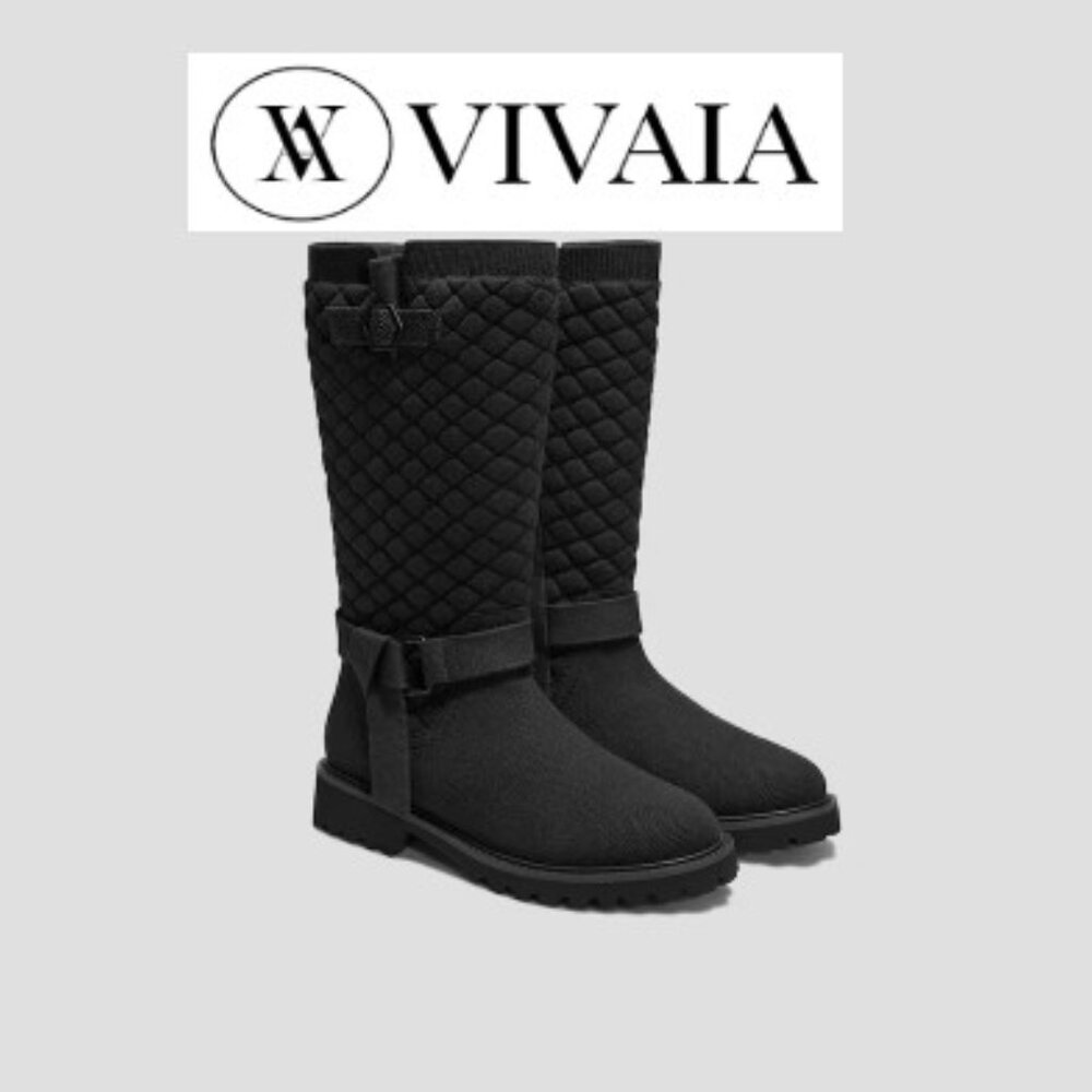 VIVAIA - Wool Biker boots with round toe and half-high sole with Heat - US 7.5